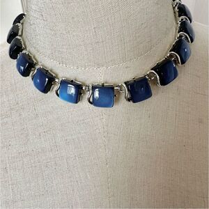 Vintage Coro blue moonglow choker necklace
